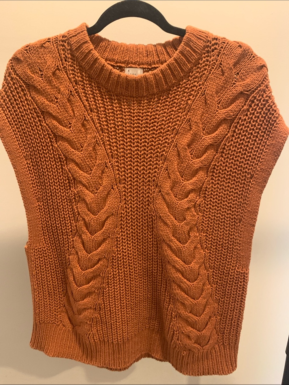 a new day Orange Cable Knit Sleeveless Sweater Vest